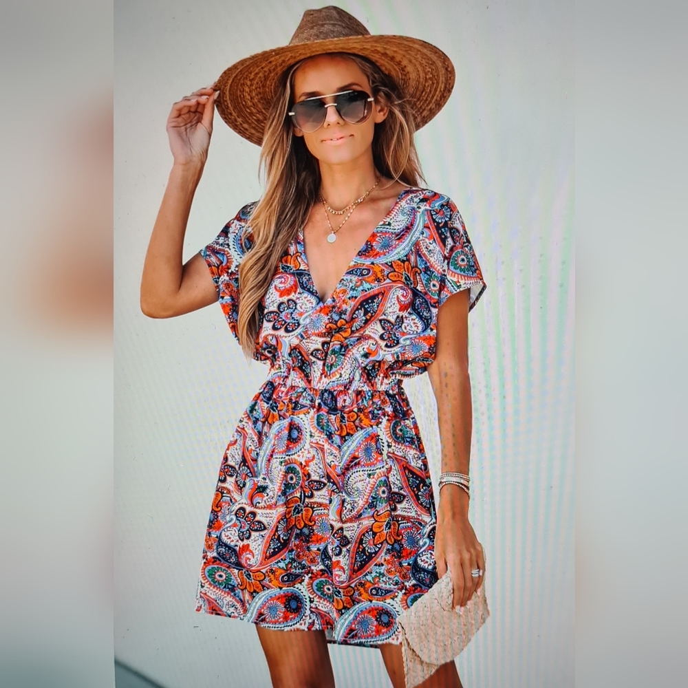 Cupshe paisley mini dress